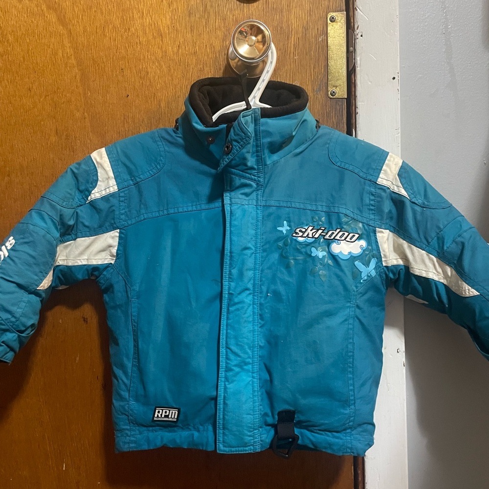 Skidoo Brand Kids Jacket - Blue and White